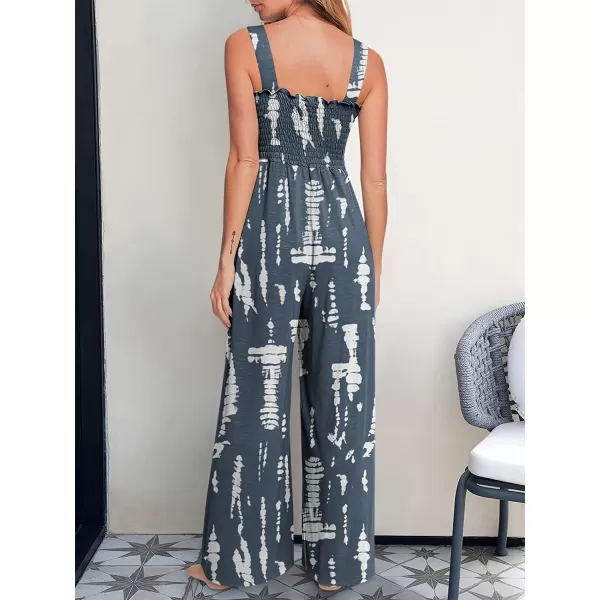 imageANRABESS Womens Casual Loose Sleeveless Tank Jumpsuits Square Collar Smocked Wide Leg Jumpsuit Rompers with Pockets12tie Dye Blue