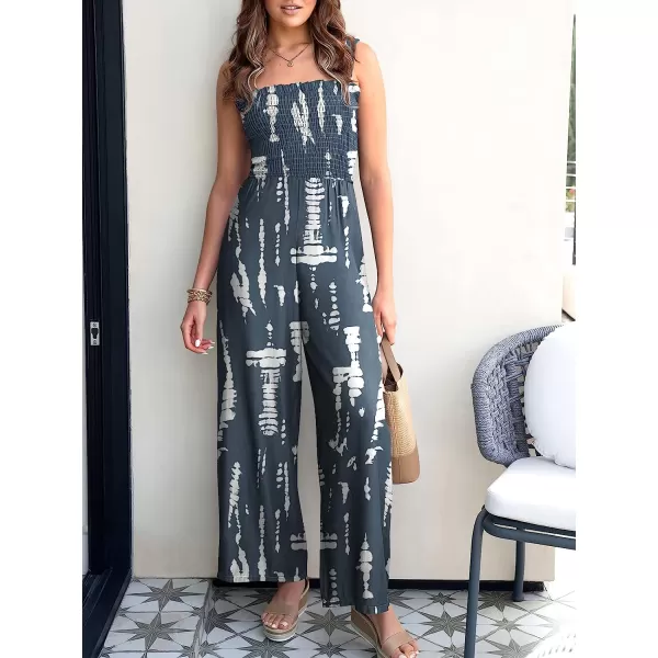 imageANRABESS Womens Casual Loose Sleeveless Tank Jumpsuits Square Collar Smocked Wide Leg Jumpsuit Rompers with Pockets12tie Dye Blue