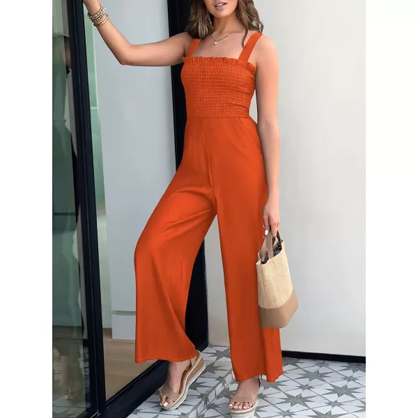 imageANRABESS Womens Casual Loose Sleeveless Tank Jumpsuits Square Collar Smocked Wide Leg Jumpsuit Rompers with Pockets15orange2