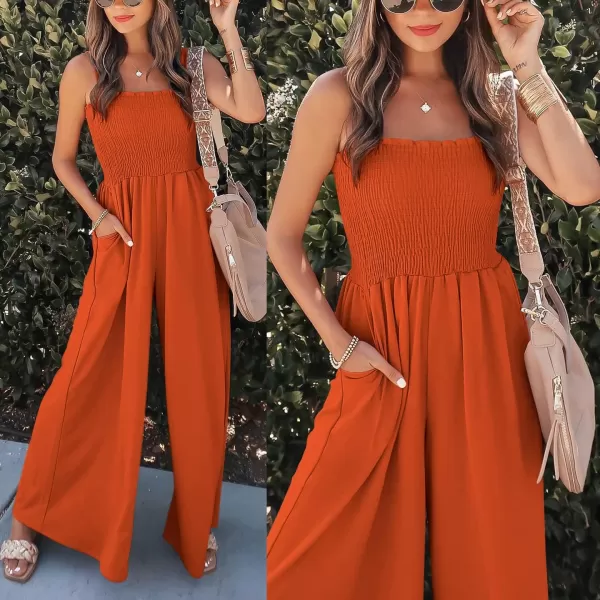 imageANRABESS Womens Casual Loose Sleeveless Tank Jumpsuits Square Collar Smocked Wide Leg Jumpsuit Rompers with Pockets15orange2