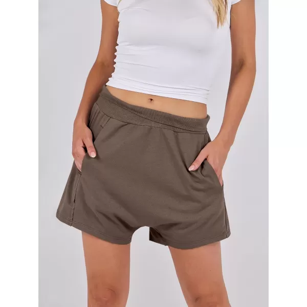 imageANRABESS Womens Casual Loose Summer High Waisted Shorts Gym Yoga Harem Comfy Short with Pockets Fashion Clothes 2024Coffee