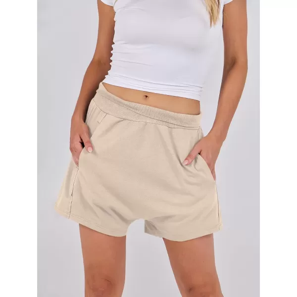 imageANRABESS Womens Casual Loose Summer High Waisted Shorts Gym Yoga Harem Comfy Short with Pockets Fashion Clothes 2024Khaki