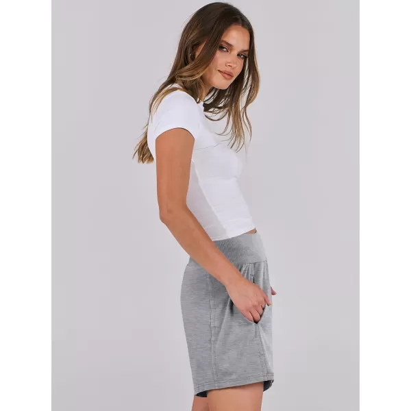 imageANRABESS Womens Casual Loose Summer High Waisted Shorts Gym Yoga Harem Comfy Short with Pockets Fashion Clothes 2024Light Grey
