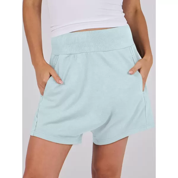 imageANRABESS Womens Casual Loose Summer High Waisted Shorts Gym Yoga Harem Comfy Short with Pockets Fashion Clothes 2024Mint Green