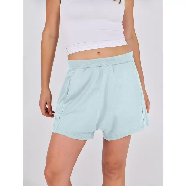 imageANRABESS Womens Casual Loose Summer High Waisted Shorts Gym Yoga Harem Comfy Short with Pockets Fashion Clothes 2024Mint Green