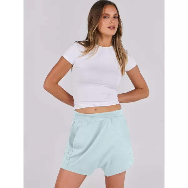 imageANRABESS Womens Casual Loose Summer High Waisted Shorts Gym Yoga Harem Comfy Short with Pockets Fashion Clothes 2024Mint Green