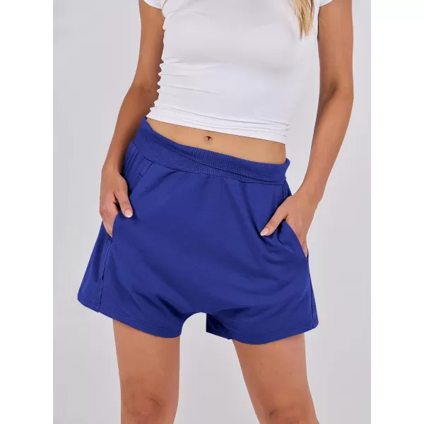 imageANRABESS Womens Casual Loose Summer High Waisted Shorts Gym Yoga Harem Comfy Short with Pockets Fashion Clothes 2024Royal Blue