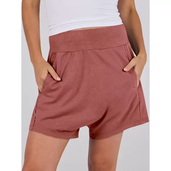 imageANRABESS Womens Casual Loose Summer High Waisted Shorts Gym Yoga Harem Comfy Short with Pockets Fashion Clothes 2024Rust