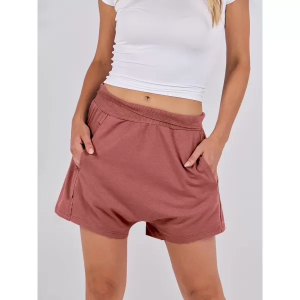 imageANRABESS Womens Casual Loose Summer High Waisted Shorts Gym Yoga Harem Comfy Short with Pockets Fashion Clothes 2024Rust