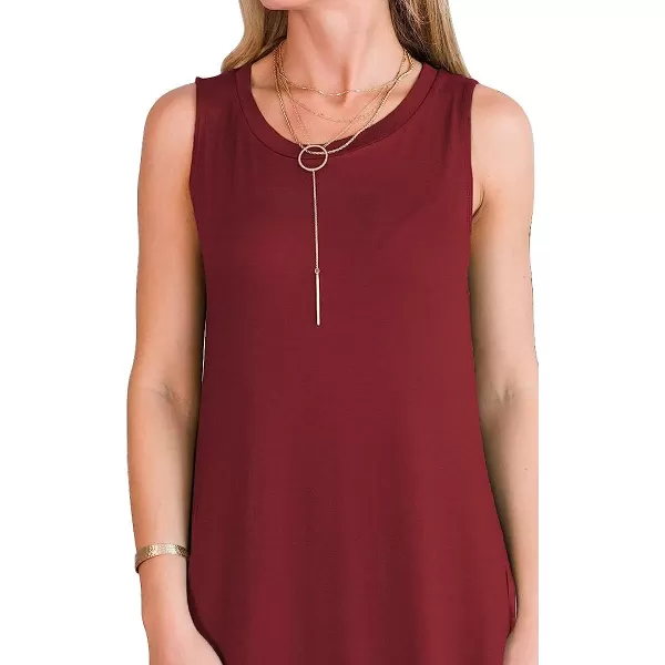 imageANRABESS Womens Casual Loose Sundress Long Dress Sleeveless Split Maxi Dresses Summer Beach Dress with Pockets02 Winered
