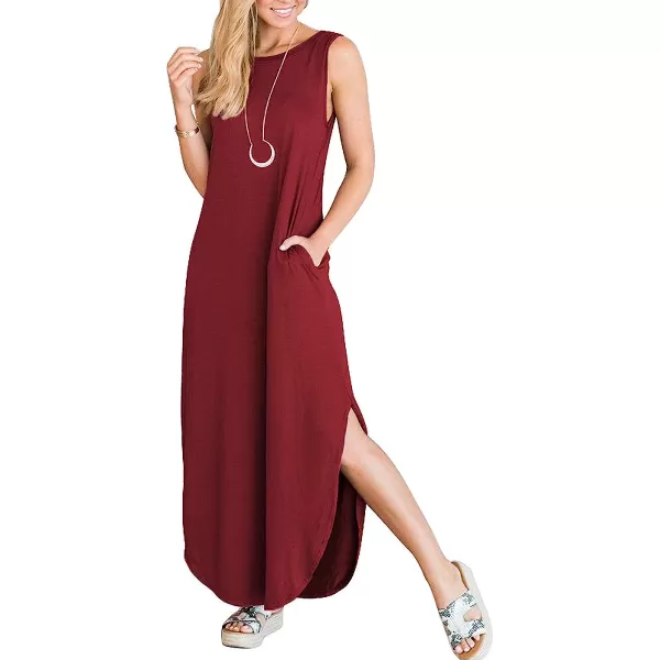 imageANRABESS Womens Casual Loose Sundress Long Dress Sleeveless Split Maxi Dresses Summer Beach Dress with Pockets02 Winered