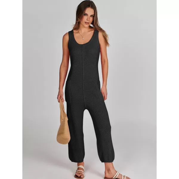 imageANRABESS Womens Casual Sleeveless Knit Sweater Jumpsuits Rompers Summer One Piece Lounge OutfitsBlack