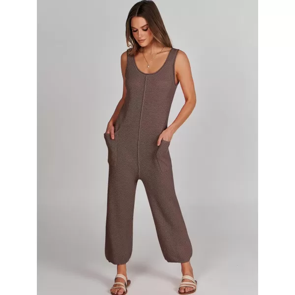 imageANRABESS Womens Casual Sleeveless Knit Sweater Jumpsuits Rompers Summer One Piece Lounge OutfitsCoffee