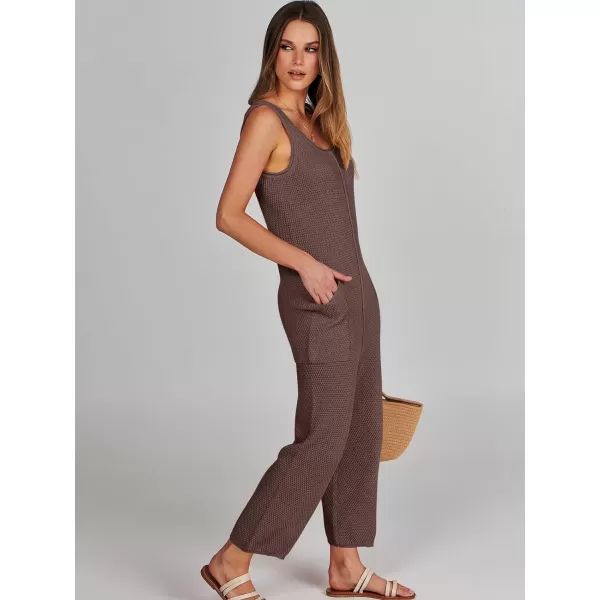 imageANRABESS Womens Casual Sleeveless Knit Sweater Jumpsuits Rompers Summer One Piece Lounge OutfitsCoffee