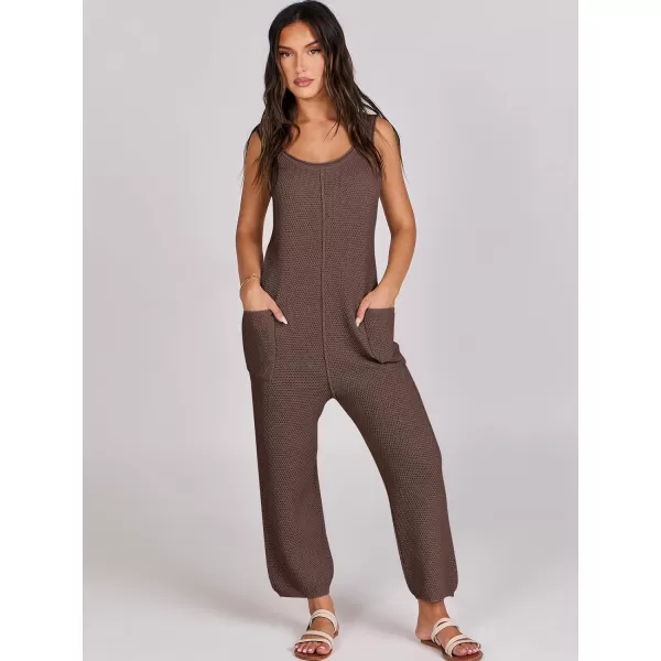 imageANRABESS Womens Casual Sleeveless Knit Sweater Jumpsuits Rompers Summer One Piece Lounge OutfitsCoffee