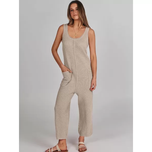 imageANRABESS Womens Casual Sleeveless Knit Sweater Jumpsuits Rompers Summer One Piece Lounge OutfitsKhaki