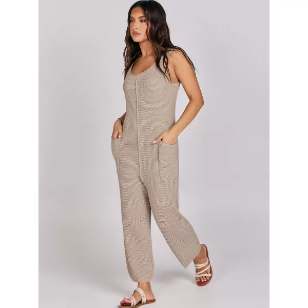 imageANRABESS Womens Casual Sleeveless Knit Sweater Jumpsuits Rompers Summer One Piece Lounge OutfitsKhaki