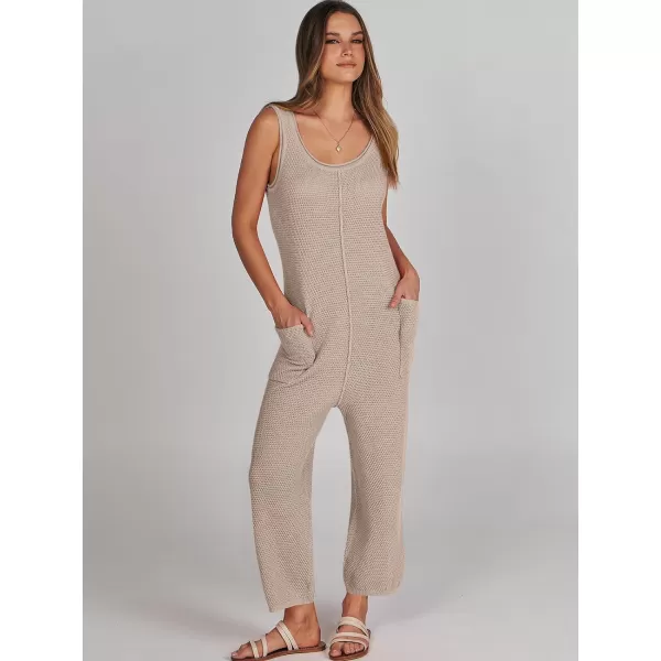 imageANRABESS Womens Casual Sleeveless Knit Sweater Jumpsuits Rompers Summer One Piece Lounge OutfitsKhaki