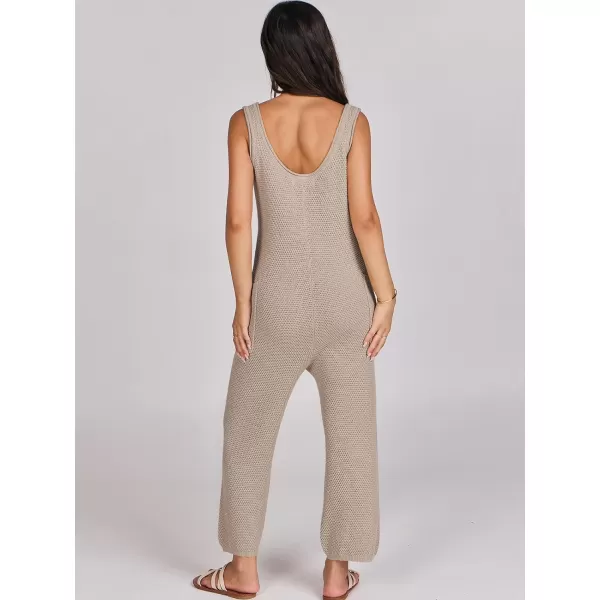 imageANRABESS Womens Casual Sleeveless Knit Sweater Jumpsuits Rompers Summer One Piece Lounge OutfitsKhaki