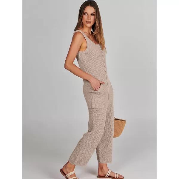 imageANRABESS Womens Casual Sleeveless Knit Sweater Jumpsuits Rompers Summer One Piece Lounge OutfitsKhaki