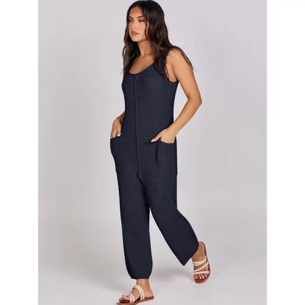 imageANRABESS Womens Casual Sleeveless Knit Sweater Jumpsuits Rompers Summer One Piece Lounge OutfitsNavy Blue