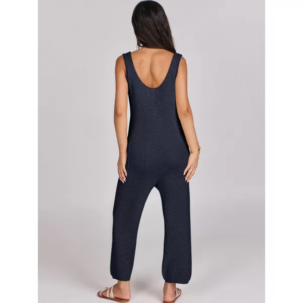 imageANRABESS Womens Casual Sleeveless Knit Sweater Jumpsuits Rompers Summer One Piece Lounge OutfitsNavy Blue