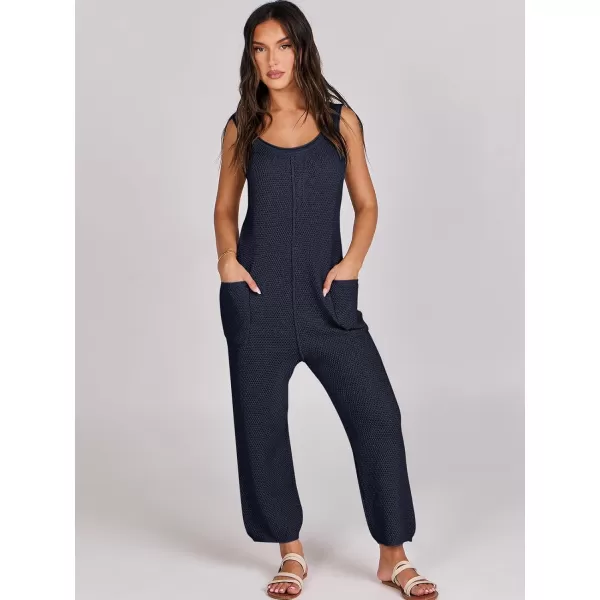 imageANRABESS Womens Casual Sleeveless Knit Sweater Jumpsuits Rompers Summer One Piece Lounge OutfitsNavy Blue