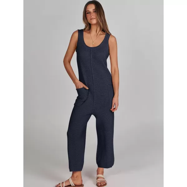 imageANRABESS Womens Casual Sleeveless Knit Sweater Jumpsuits Rompers Summer One Piece Lounge OutfitsNavy Blue