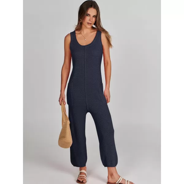 imageANRABESS Womens Casual Sleeveless Knit Sweater Jumpsuits Rompers Summer One Piece Lounge OutfitsNavy Blue