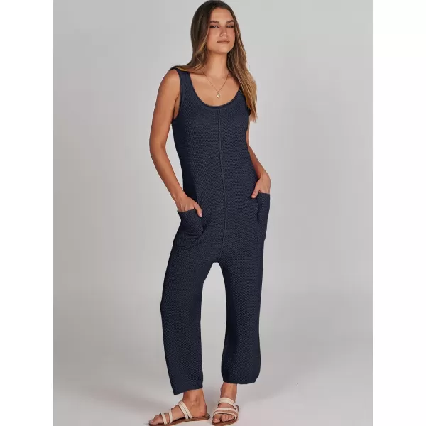 imageANRABESS Womens Casual Sleeveless Knit Sweater Jumpsuits Rompers Summer One Piece Lounge OutfitsNavy Blue