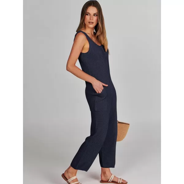 imageANRABESS Womens Casual Sleeveless Knit Sweater Jumpsuits Rompers Summer One Piece Lounge OutfitsNavy Blue