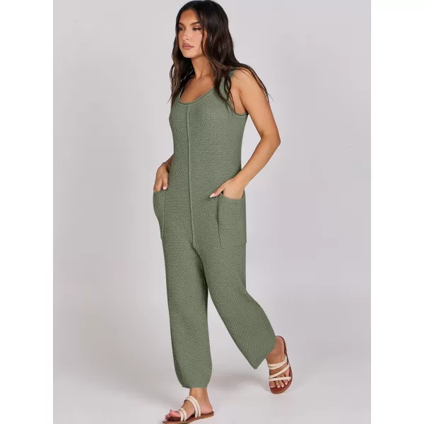 imageANRABESS Womens Casual Sleeveless Knit Sweater Jumpsuits Rompers Summer One Piece Lounge OutfitsOlive
