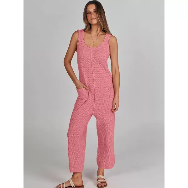 imageANRABESS Womens Casual Sleeveless Knit Sweater Jumpsuits Rompers Summer One Piece Lounge OutfitsPink