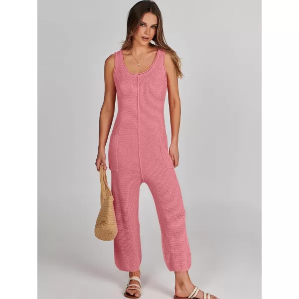 imageANRABESS Womens Casual Sleeveless Knit Sweater Jumpsuits Rompers Summer One Piece Lounge OutfitsPink