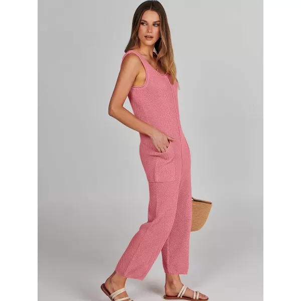 imageANRABESS Womens Casual Sleeveless Knit Sweater Jumpsuits Rompers Summer One Piece Lounge OutfitsPink