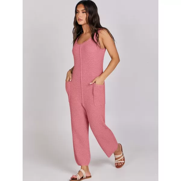 imageANRABESS Womens Casual Sleeveless Knit Sweater Jumpsuits Rompers Summer One Piece Lounge OutfitsPink