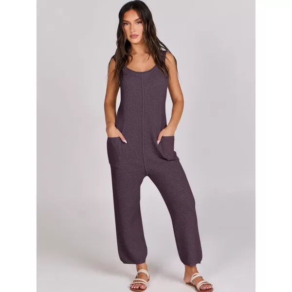 imageANRABESS Womens Casual Sleeveless Knit Sweater Jumpsuits Rompers Summer One Piece Lounge OutfitsTan