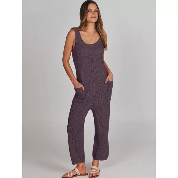 imageANRABESS Womens Casual Sleeveless Knit Sweater Jumpsuits Rompers Summer One Piece Lounge OutfitsTan