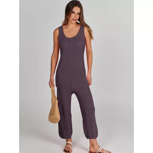 imageANRABESS Womens Casual Sleeveless Knit Sweater Jumpsuits Rompers Summer One Piece Lounge OutfitsTan