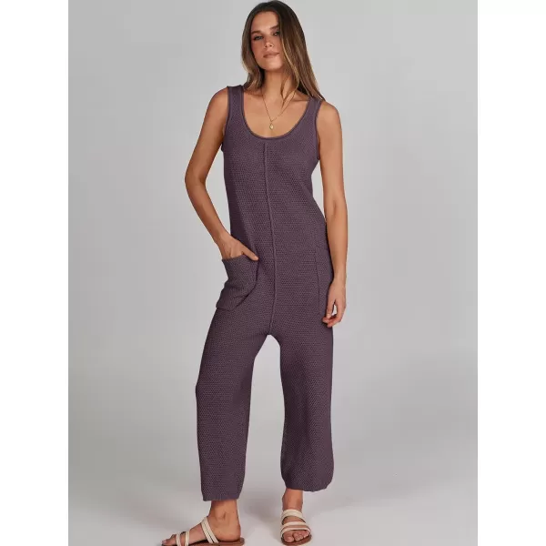 imageANRABESS Womens Casual Sleeveless Knit Sweater Jumpsuits Rompers Summer One Piece Lounge OutfitsTan