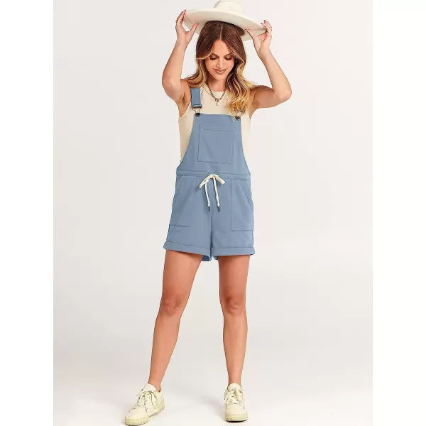 imageANRABESS Womens Casual Straps Short Bib Overalls Basic Sleeveless Drawstring Romper JumpsuitsBlue