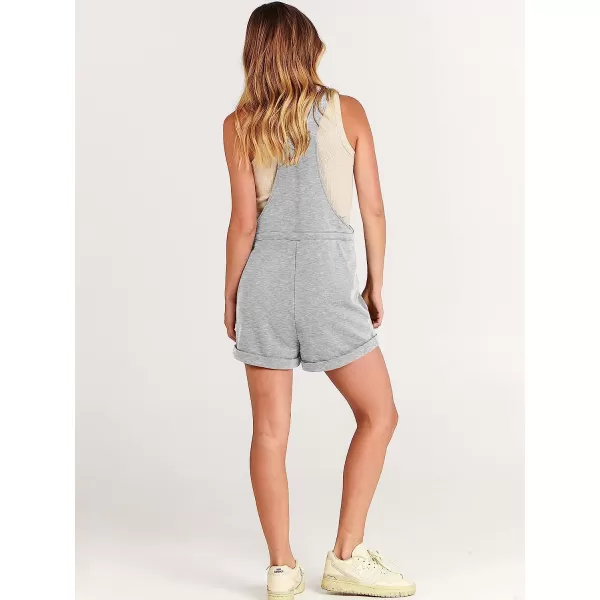 imageANRABESS Womens Casual Straps Short Bib Overalls Basic Sleeveless Drawstring Romper JumpsuitsLight Gray