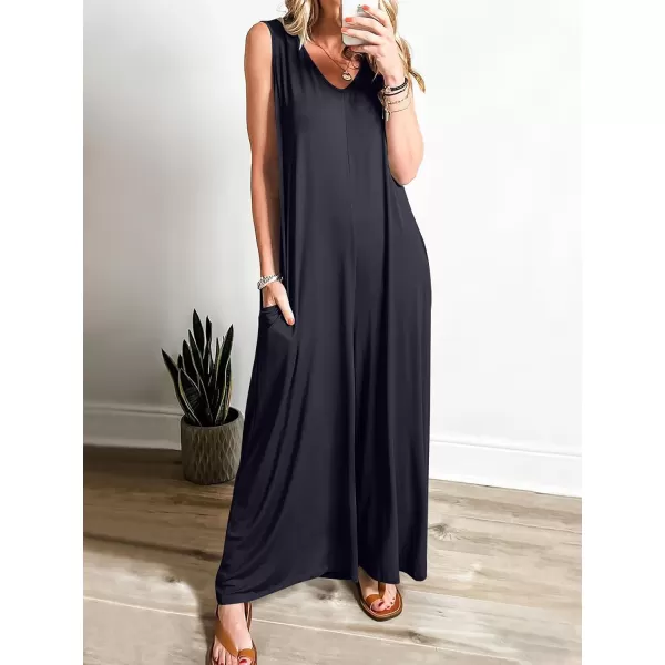 imageANRABESS Womens Casual Summer Loose Jumpsuits Sleeveless Tank V Neck Wide Leg Long Pant Rompers Baggy Jumper with PocketsNavy Blue