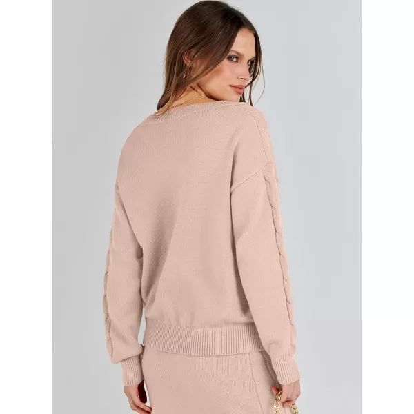 imageANRABESS Womens Casual Two Piece Outfits Long Sleeve Cable Knit Top and Bodycon Maxi Skirt Pullover Sweater SetsANRABESS Womens Casual Two Piece Outfits Long Sleeve Cable Knit Top and Bodycon Maxi Skirt Pullover Sweater Sets