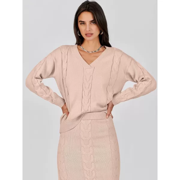 imageANRABESS Womens Casual Two Piece Outfits Long Sleeve Cable Knit Top and Bodycon Maxi Skirt Pullover Sweater SetsANRABESS Womens Casual Two Piece Outfits Long Sleeve Cable Knit Top and Bodycon Maxi Skirt Pullover Sweater Sets