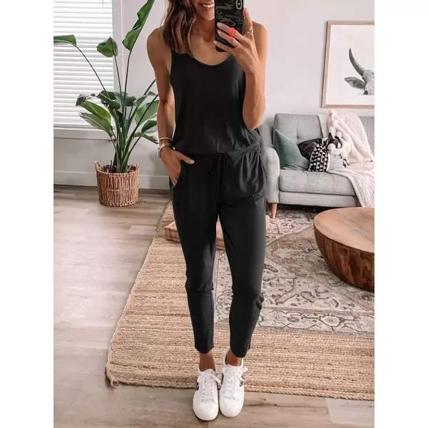 imageANRABESS Womens Causal Tank Jumpsuits Sleeveless Drawstring Elastic Waist Loose Summer Romper Outfits with Pockets00black