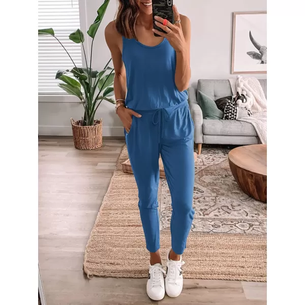 imageANRABESS Womens Causal Tank Jumpsuits Sleeveless Drawstring Elastic Waist Loose Summer Romper Outfits with Pockets01blue