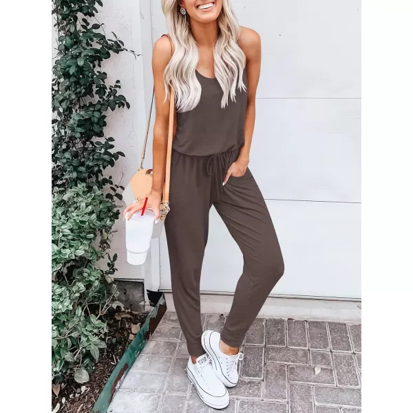 imageANRABESS Womens Causal Tank Jumpsuits Sleeveless Drawstring Elastic Waist Loose Summer Romper Outfits with Pockets01coffee