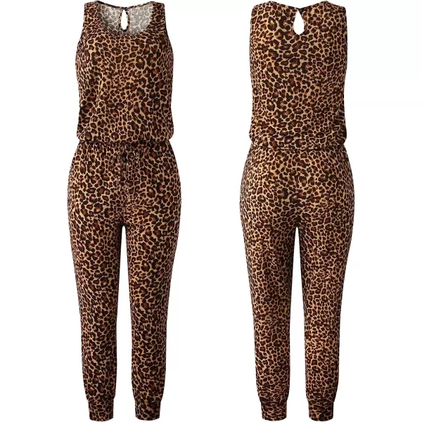 imageANRABESS Womens Causal Tank Jumpsuits Sleeveless Drawstring Elastic Waist Loose Summer Romper Outfits with Pockets01leopard