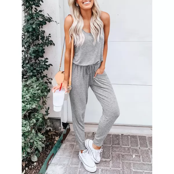 imageANRABESS Womens Causal Tank Jumpsuits Sleeveless Drawstring Elastic Waist Loose Summer Romper Outfits with Pockets01light Gray